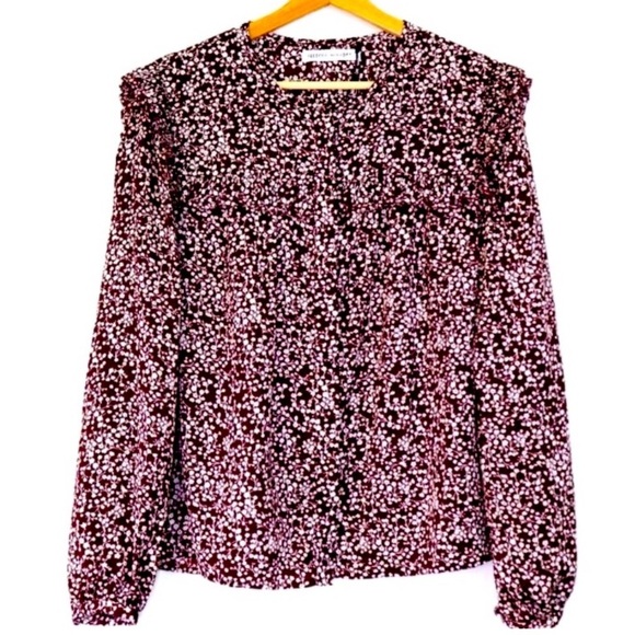 Rebecca Minkoff Tops - Rebecca Minkoff Selandra Floral Currant Button Blouse Large NWT